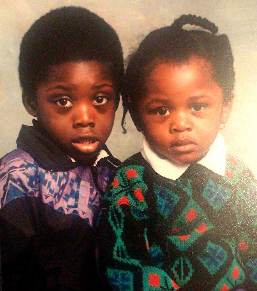 Godrick and Lewison Osei as children