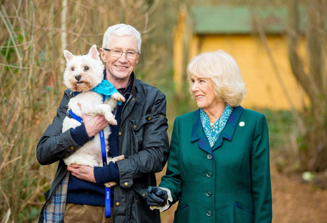 <p>The Queen Consort and Paul O’Grady in the festive special of For the Love of Dogs</p>