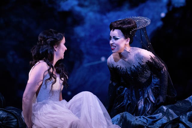 <p>Aigul Khismatullina (Queen of the Night) and Anna Prohaska (Pamina) in ‘The Magic Flute’ </p>