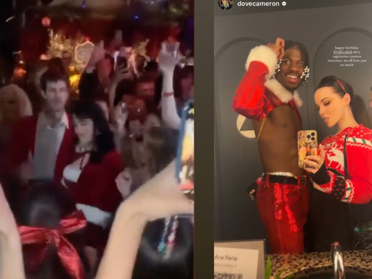 Billie eilish celebrates birthday in a mrs claus outfit at star studded