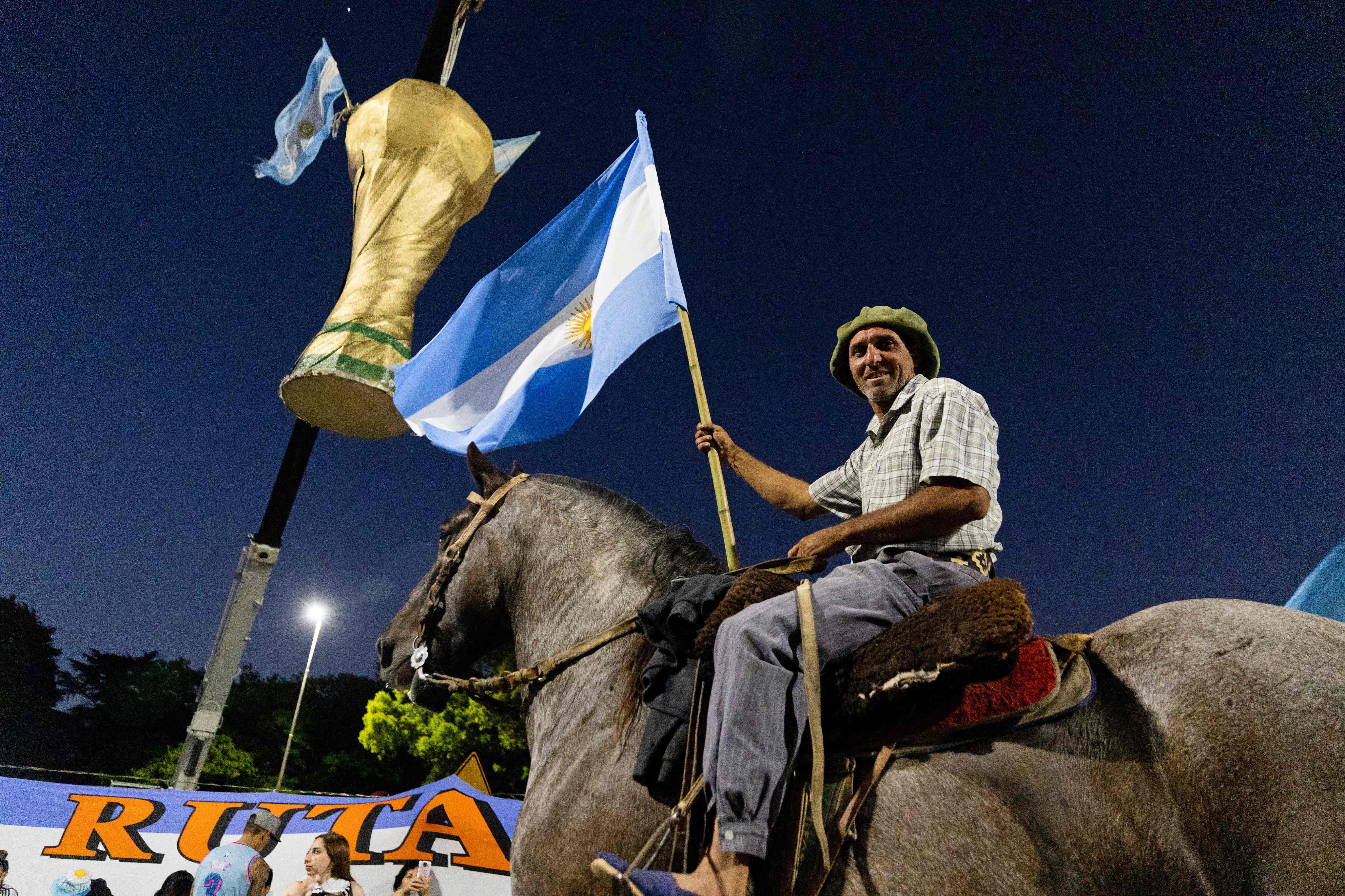 Argentina fans greeted their returning heroes in their swathes