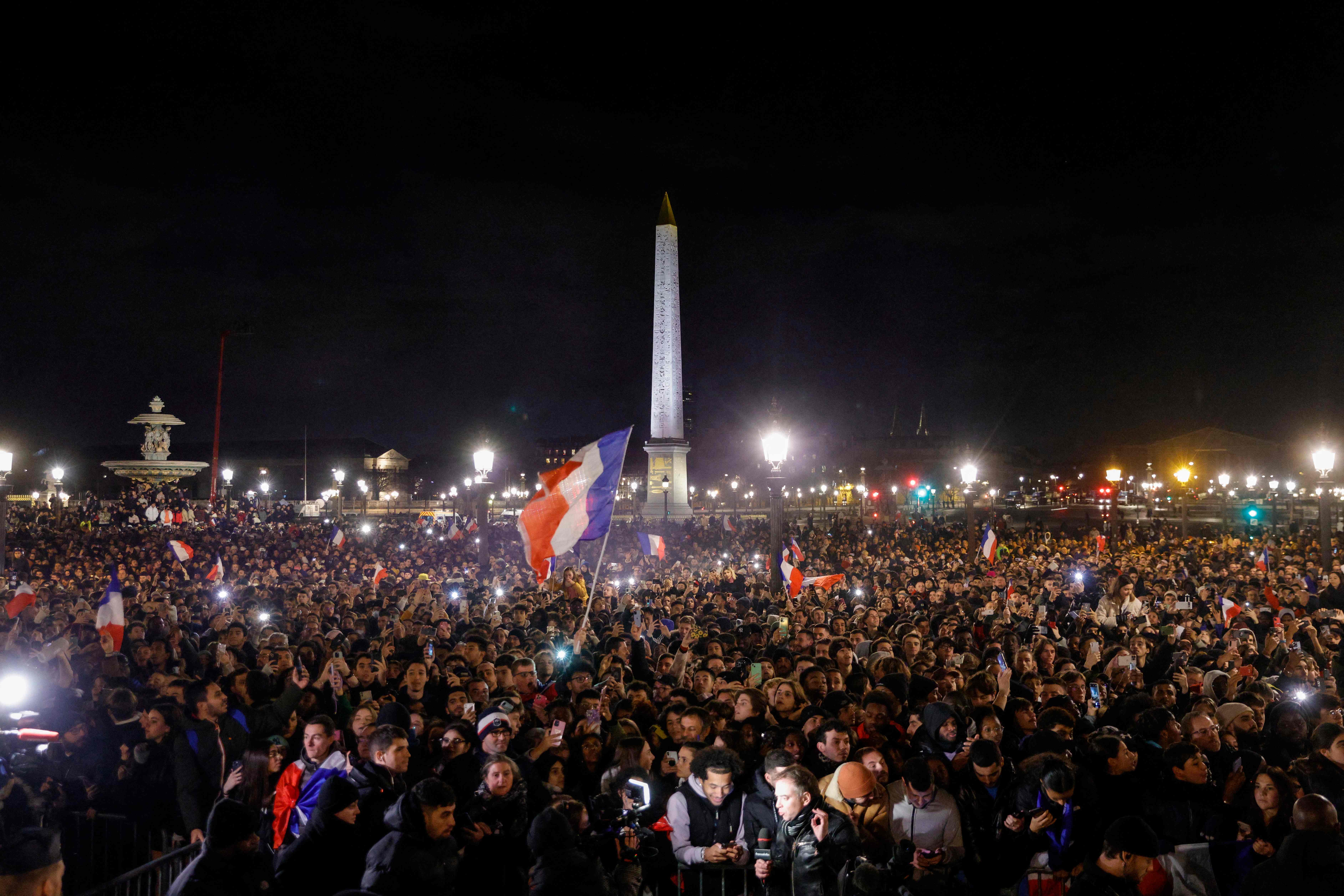 Thousands greeted the team on their return to France