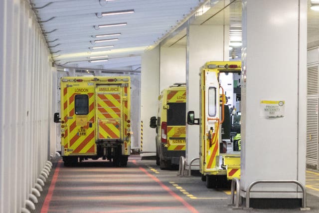 A general view of an ambulances outside the Accident and Emergency department at St Thomas’s hospital, central London.