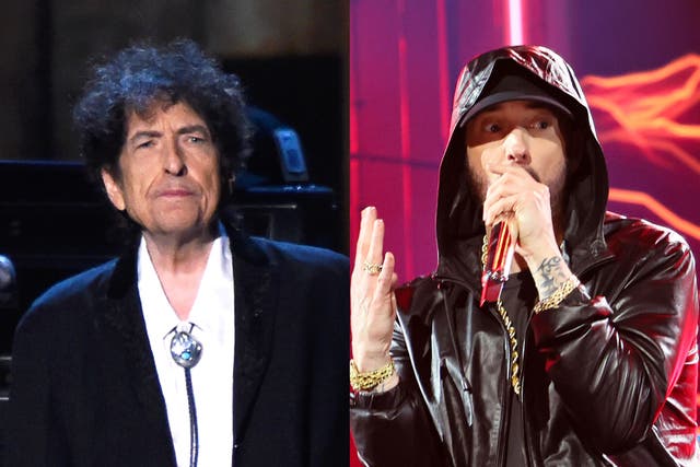<p>Bob Dylan and Eminem</p>