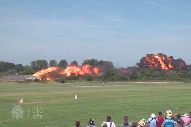 The crash during the Shoreham Airshow on August 22 2015 (Handout/PA)
