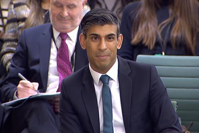 Screen grab taken from Parliament TV of Prime Minister Rishi Sunak appearing for the first time in front of the Commons Liaison Committee of select committee chairs, in the House of Commons (House of Commons/PA)