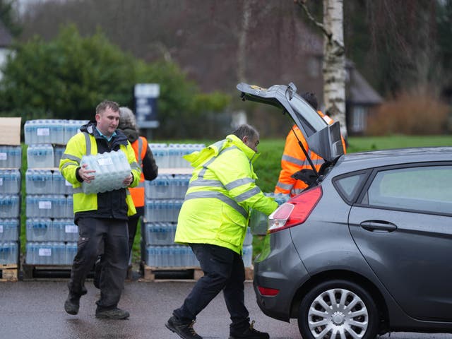 <p>Water bottle stations have been set up to serve customers without running water  </p>