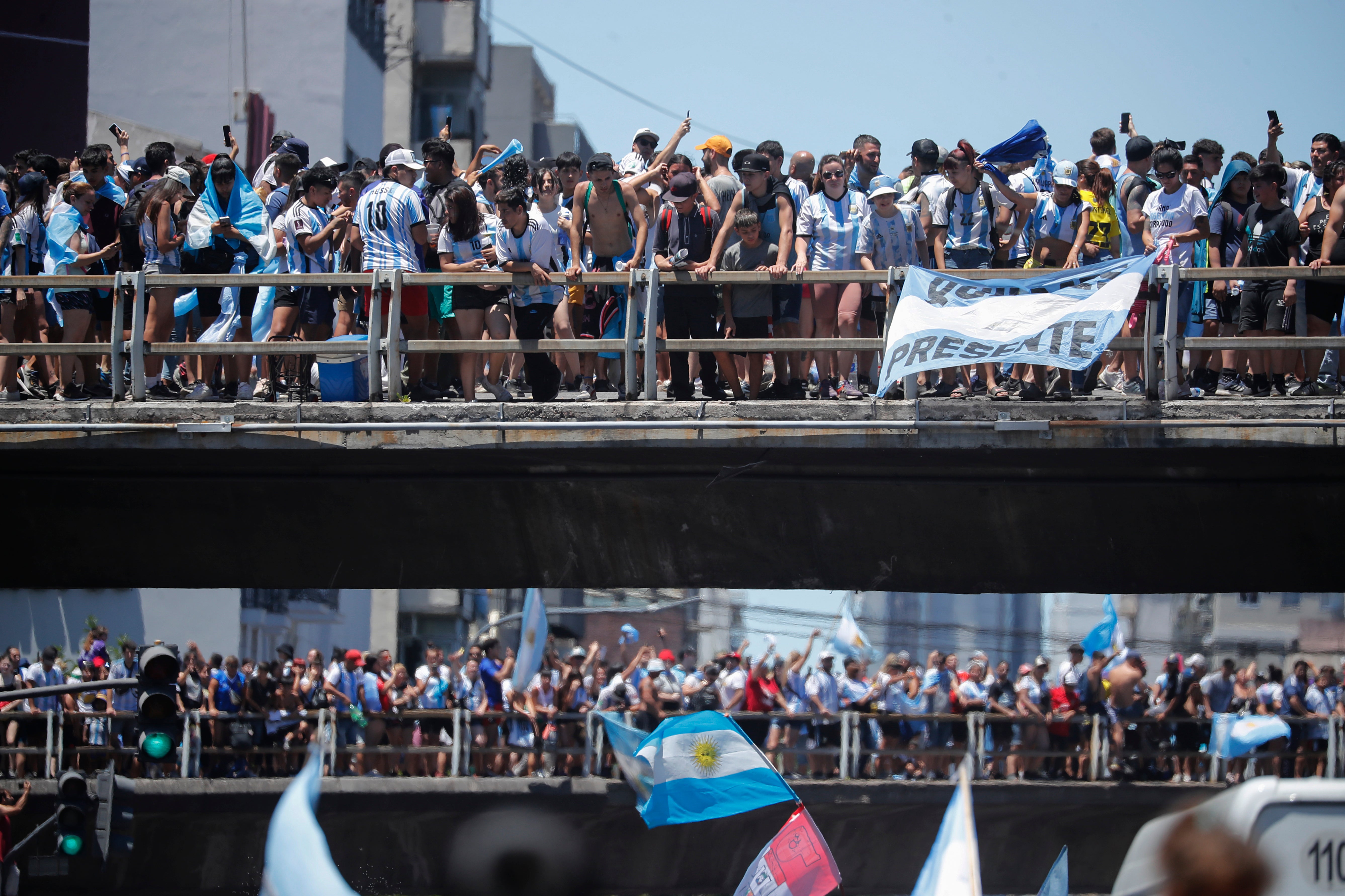 Argentina fans celebrate in Buenos Aires