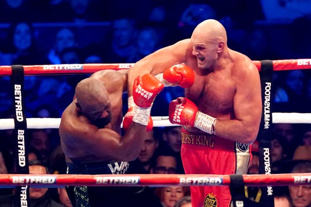 <p>Tyson Fury (right) beat Derek Chisora earlier this month to stay on course for a unification showdown with reigning IBF, IBO, WBO and WBA holder Oleksandr Usyk (Zac Goodwin/PA)</p>