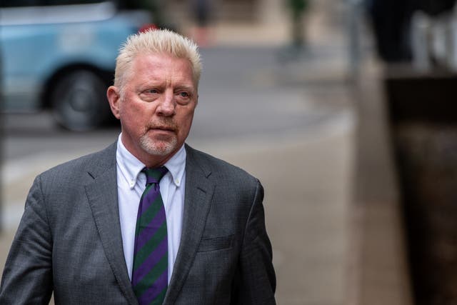 <p>Boris Becker arriving for his sentencing hearing at Southwark Crown Court in April</p>