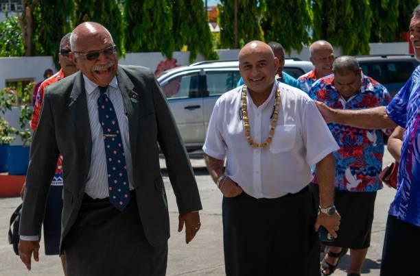 Sitiveni Ligamamada Rabuka is seen after the board meeting on 20 December 2022 in Suva, Fiji