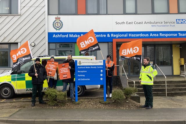 Paramedics and ambulance workers have gone on strike over pay and conditions (Katie Boyden/PA)