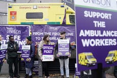 Some ambulance trusts reporting fewer 999 calls as workers strike