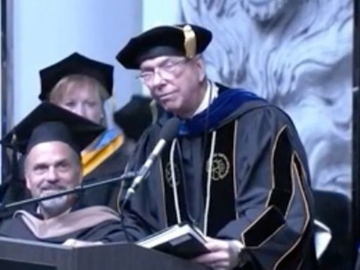 University leader under pressure to resign after making racist joke at commencement ceremony