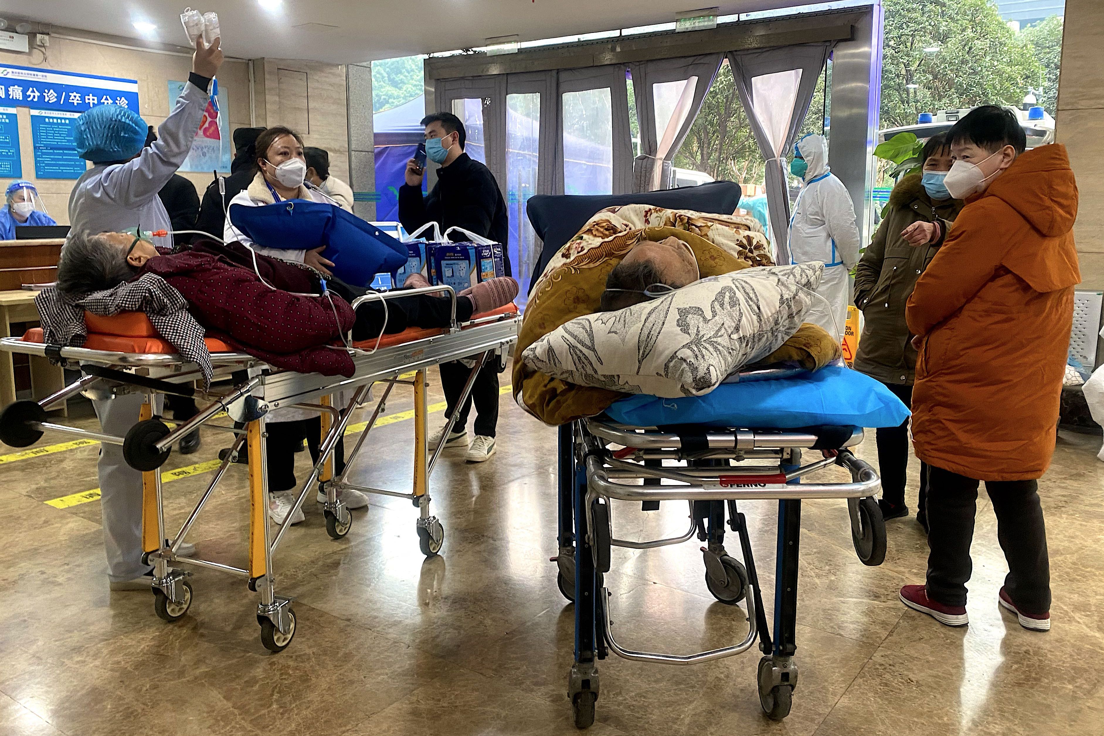 Covid patients in the emergency ward of the First Affiliated Hospital of Chongqing Medical University, southwestern China