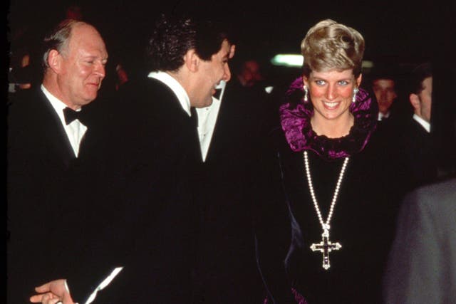 Diane, Princess of Wales, wearing the Attallah Cross (Sotheby’s/PA)
