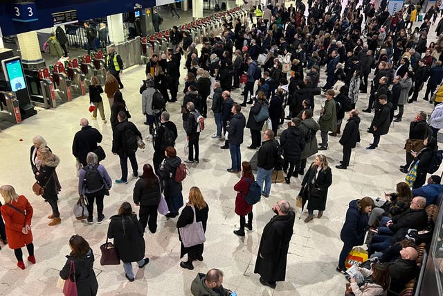 <p>Going places? Passengers at London Waterloo on midwinter’s day</p>