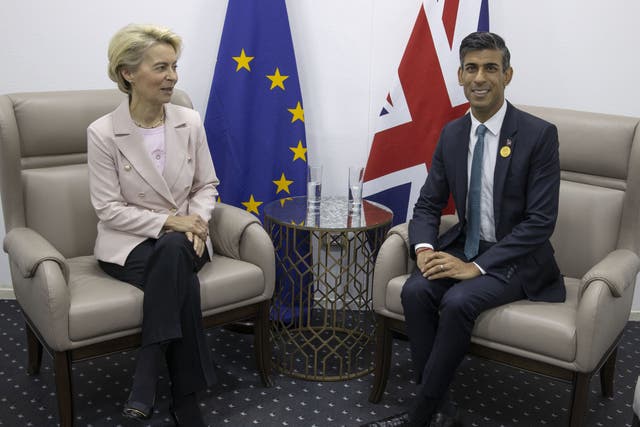 Prime Minister Rishi Sunak with European Commission president Ursula von der Leyen (Steve Reigate/Daily Express)