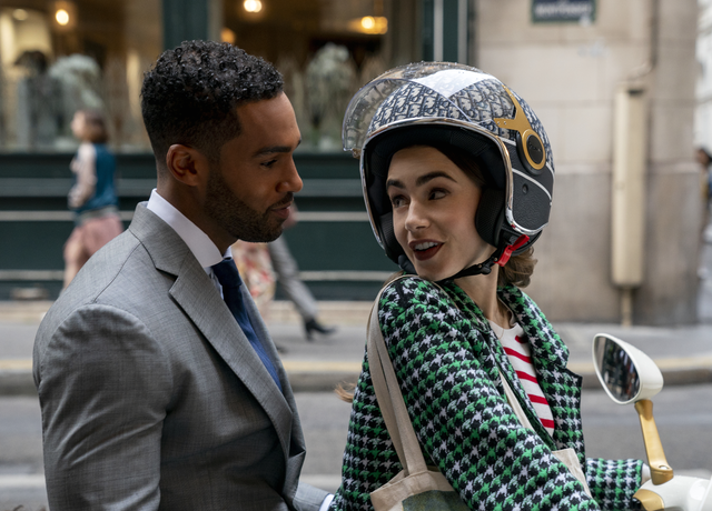 <p>Lucien Laviscount and Lily Collins</p>
