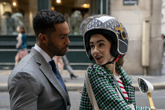 <p>Lucien Laviscount and Lily Collins</p>