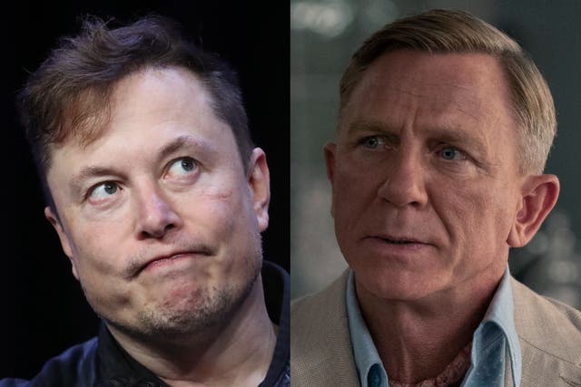 <p>Elon Musk, and Daniel Craig in ‘Glass Onion'</p>