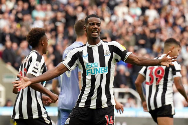 Newcastle’s record signing Alexander Isak is close to a return from injury (Owen Humphreys/PA)