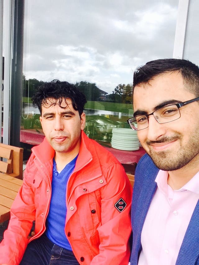 <p>Shafiq Khasar (left) has been served with a deportation notice to Afghanistan. He is pictured here with his friend Gulwali Passarlay.  </p>