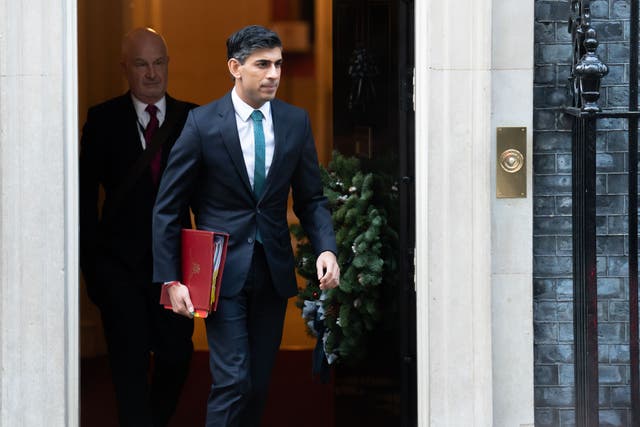 Rishi Sunak made the comments during a visit to a homeless shelter in London (James Manning/PA)
