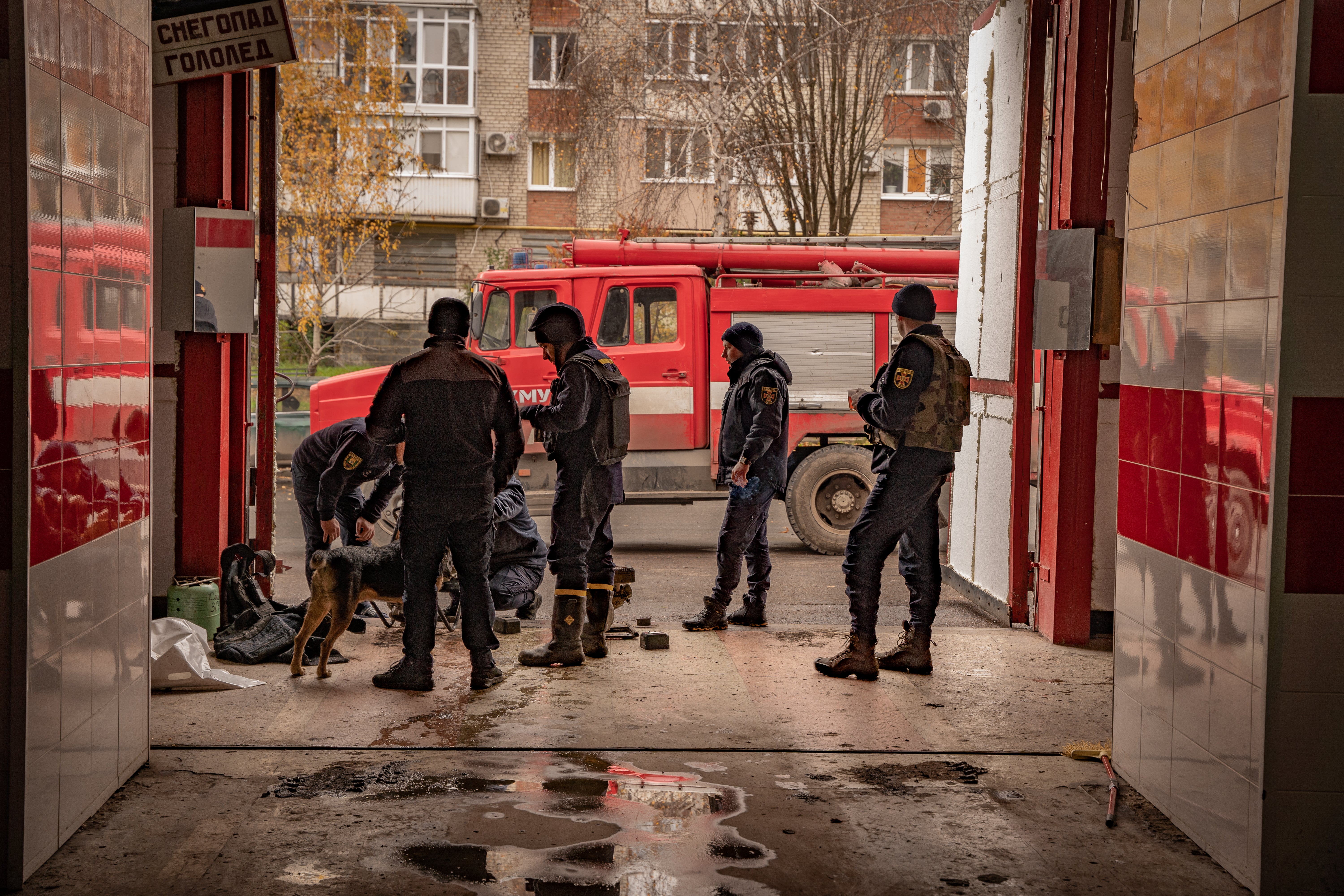 The Bakhmut fire brigade rest amid the boom of shelling