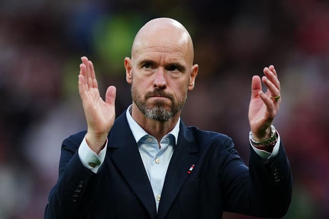 Erik ten Hag’s Manchester United are fifth in the Premier League table (Martin Rickett/PA).