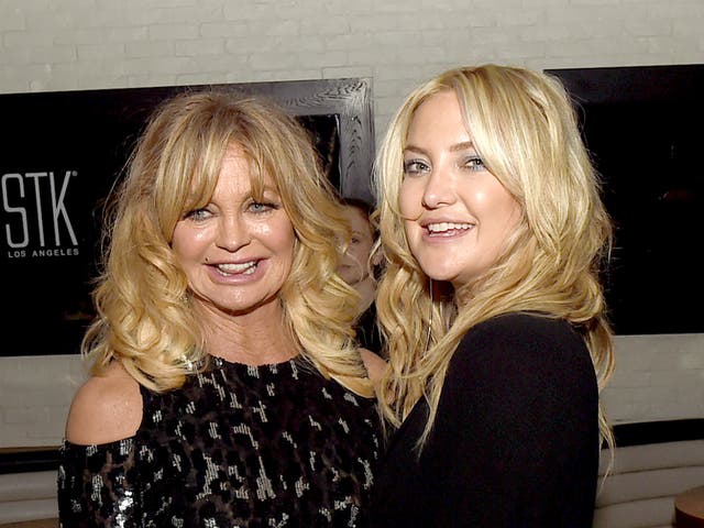 <p>Goldie Hawn (left) and daughter Kate Hudson have yet to co-star in a movie together. Hudson says that the right material hasn’t presented itself</p>