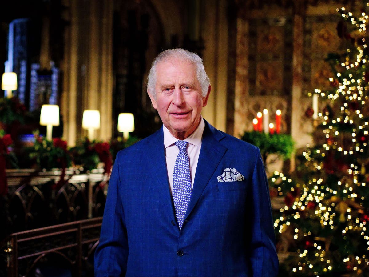 King Charles pictured in first Christmas speech as monarch as he pays tribute to ‘beloved mother’ Queen Elizabeth