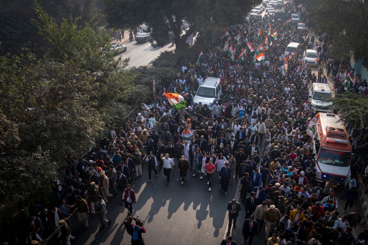 Indian opposition leader Rahul Gandhi’s ‘unity march’ enters national capital