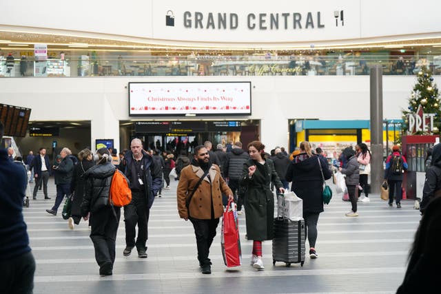 Network Rail said trains would stop running at around 3pm on Christmas Eve (Jacob King/PA)