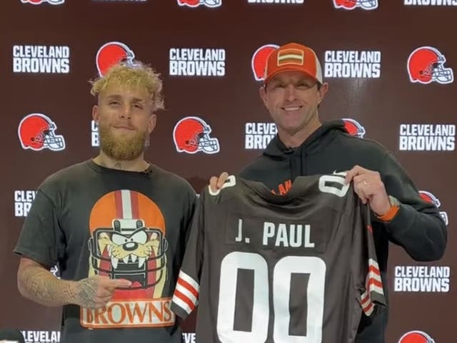 <p>Jake Paul is unveiled as part of the Cleveland Browns franchise</p>