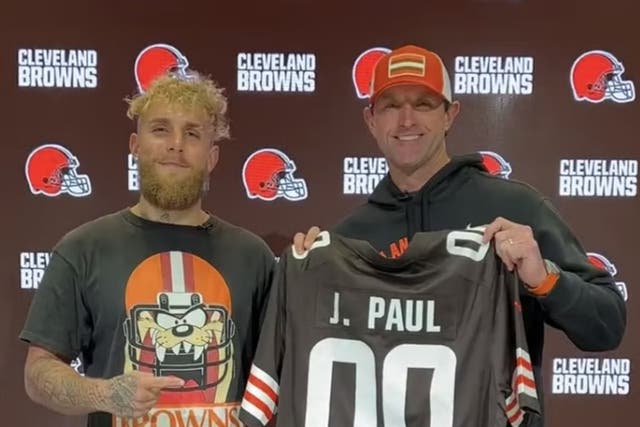 <p>Jake Paul is unveiled as part of the Cleveland Browns franchise</p>