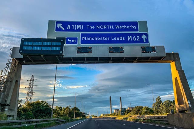National Highways is seeking an ‘elegant’ and ‘innovative’ new design for motorway gantries in England (Mint Photography/Stockimo/Alamy Stock Photo/PA)