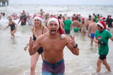 In Pictures: Polar plunges as plucky swimmers mark Christmas with a splash