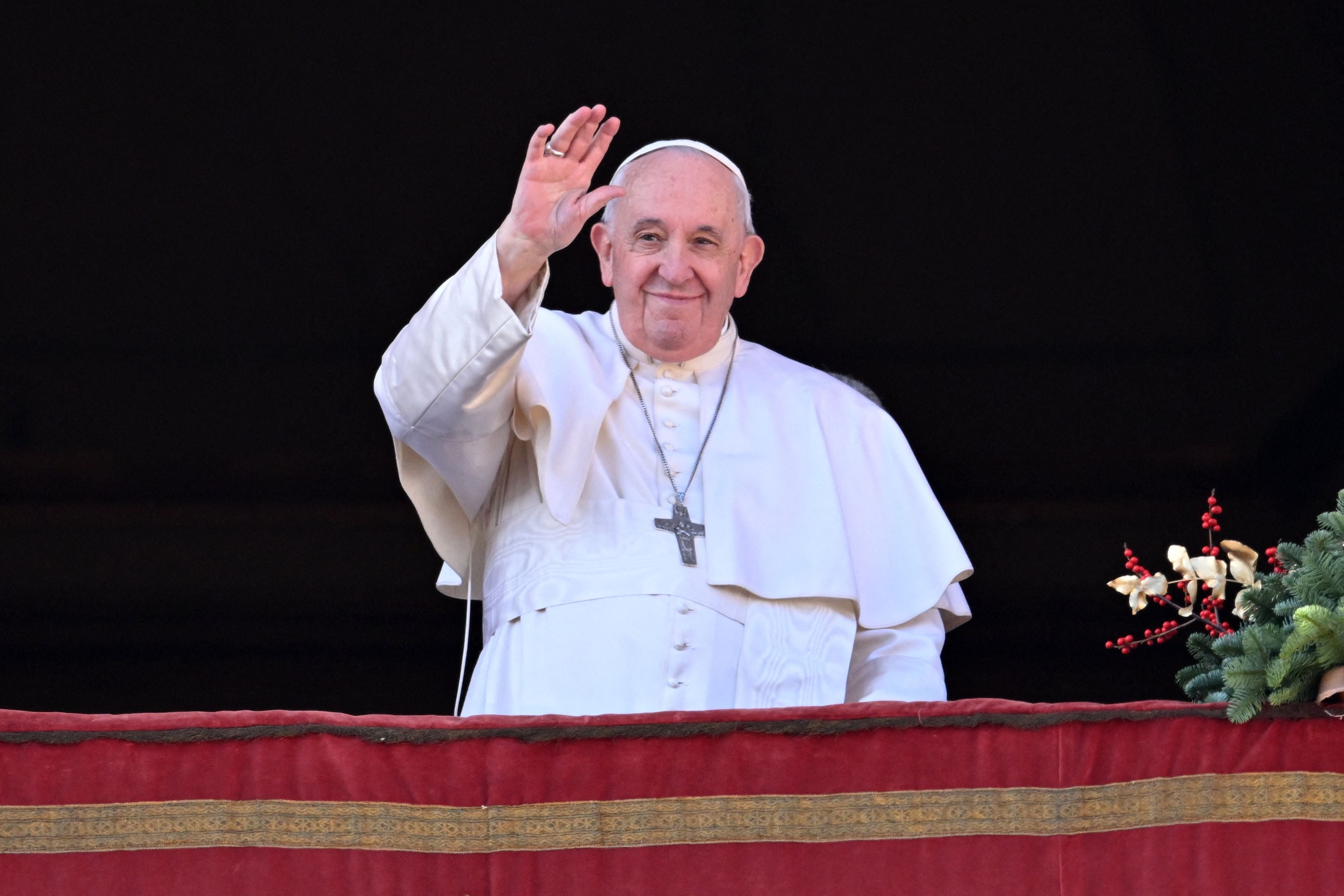 Pope Francis delivering his Christmas Day ‘Urbi et Orbi’ address