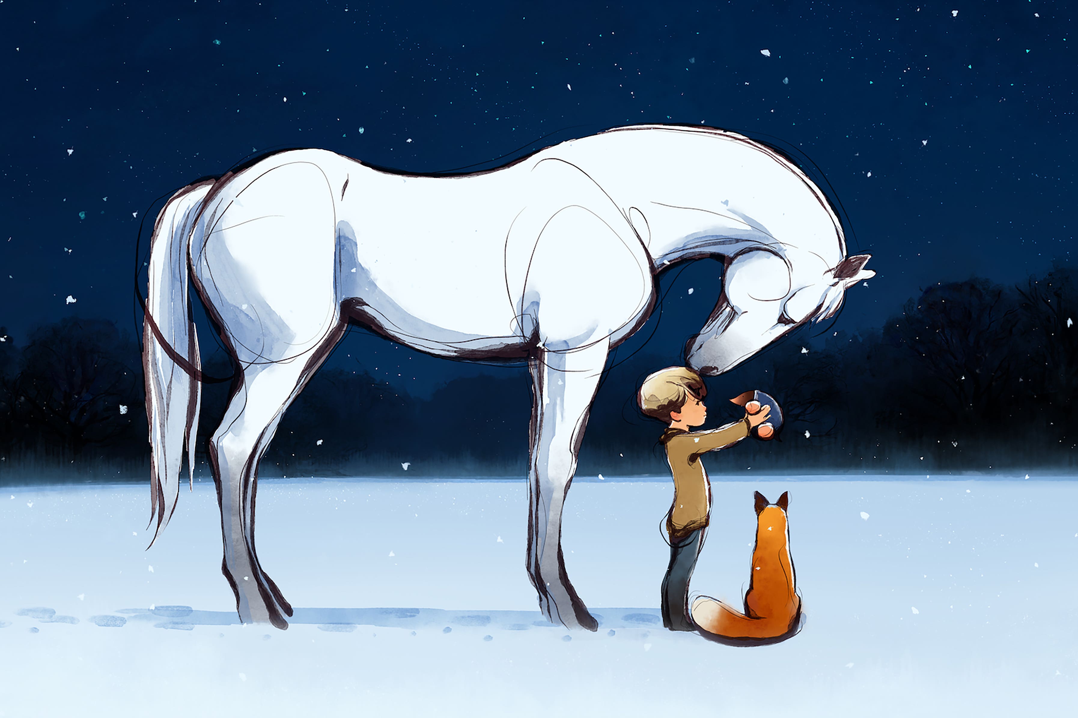 A scene from Charlie Mackesy’s bestselling illustrated book, ‘The Boy, The Mole, The Fox And The Horse’