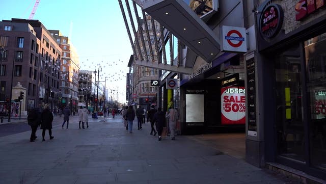 <p>Cost of living and rail strikes see central London empty during Boxing Day sales</p>