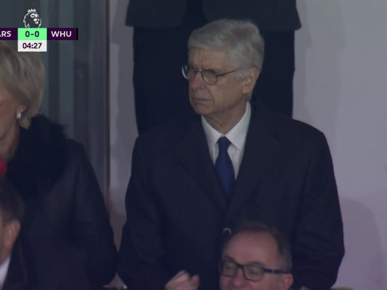 Arsene Wenger watched on as Arsenal played West Ham