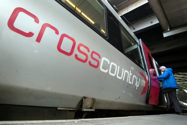 A CrossCountry train at Leeds train station (PA)