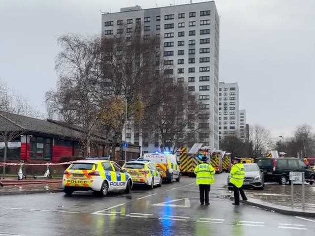 <p>A fire has broken out at a high-rise in Salford</p>