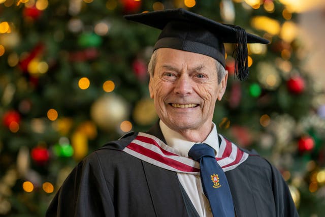 Retired teacher John Wilsher enrolled on an MSc course in environmental dynamics and climate change (Swansea University/PA)