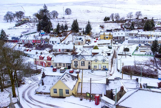 <p>Snow in Leadhills village in South Lanarkshire.</p>