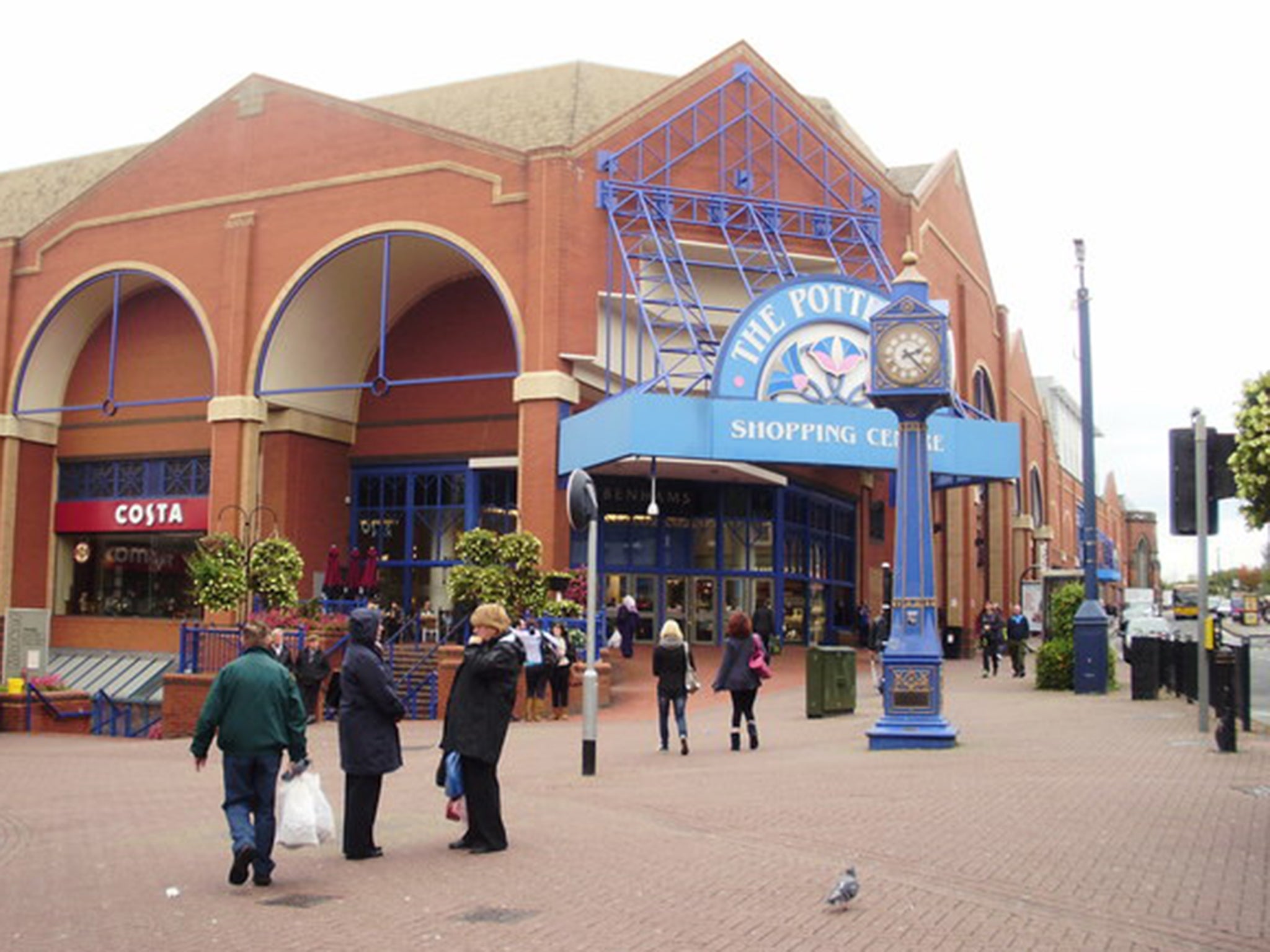 Parts of the busy shopping centre were cordoned off following the attack