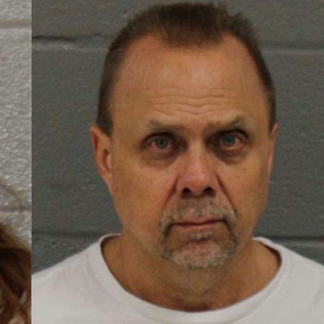 <p>Diana Cojocari, 37, and Christopher Palmiter, 60, pictured in booking photos after they were arrested on charges of failing to report Madalina Cojocari missing</p>