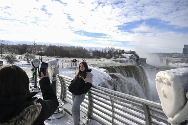<p>Tourists headed to Niagara Falls after it partially froze due to an extreme winter storm.  </p>