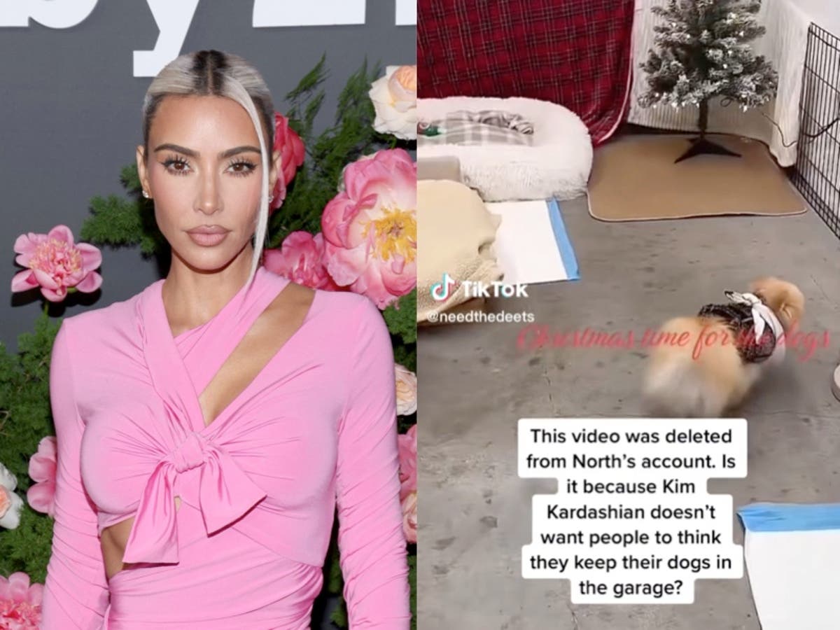 Kim Kardashian sparks debate over deleted TikTok showing pet dogs in garage  | The Independent